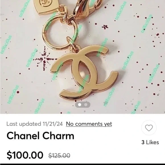 Chanel Gold Logo Charm - Picture 3 of 8